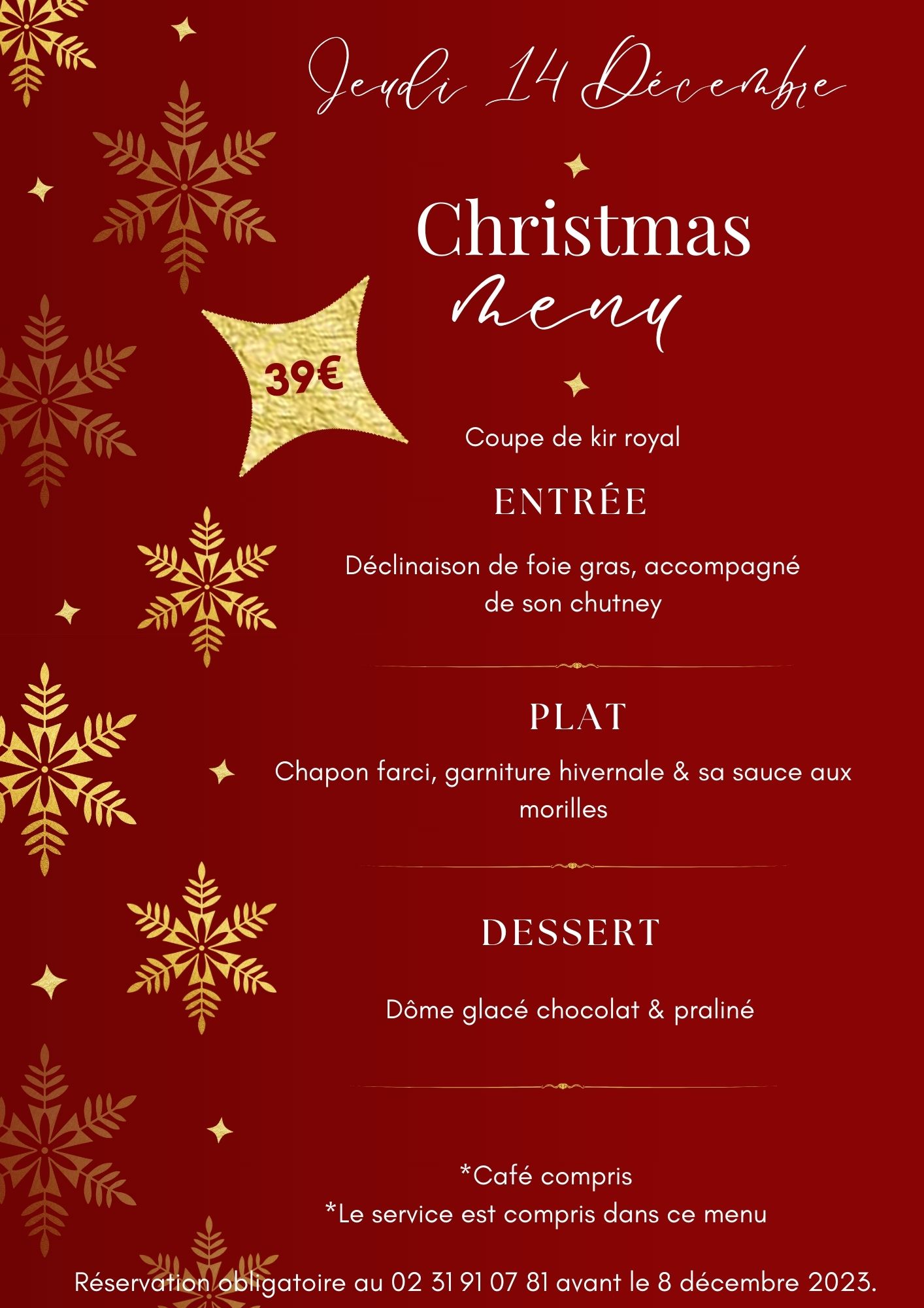 REPAS DE NOEL 2023 Golf Compact Louvigny